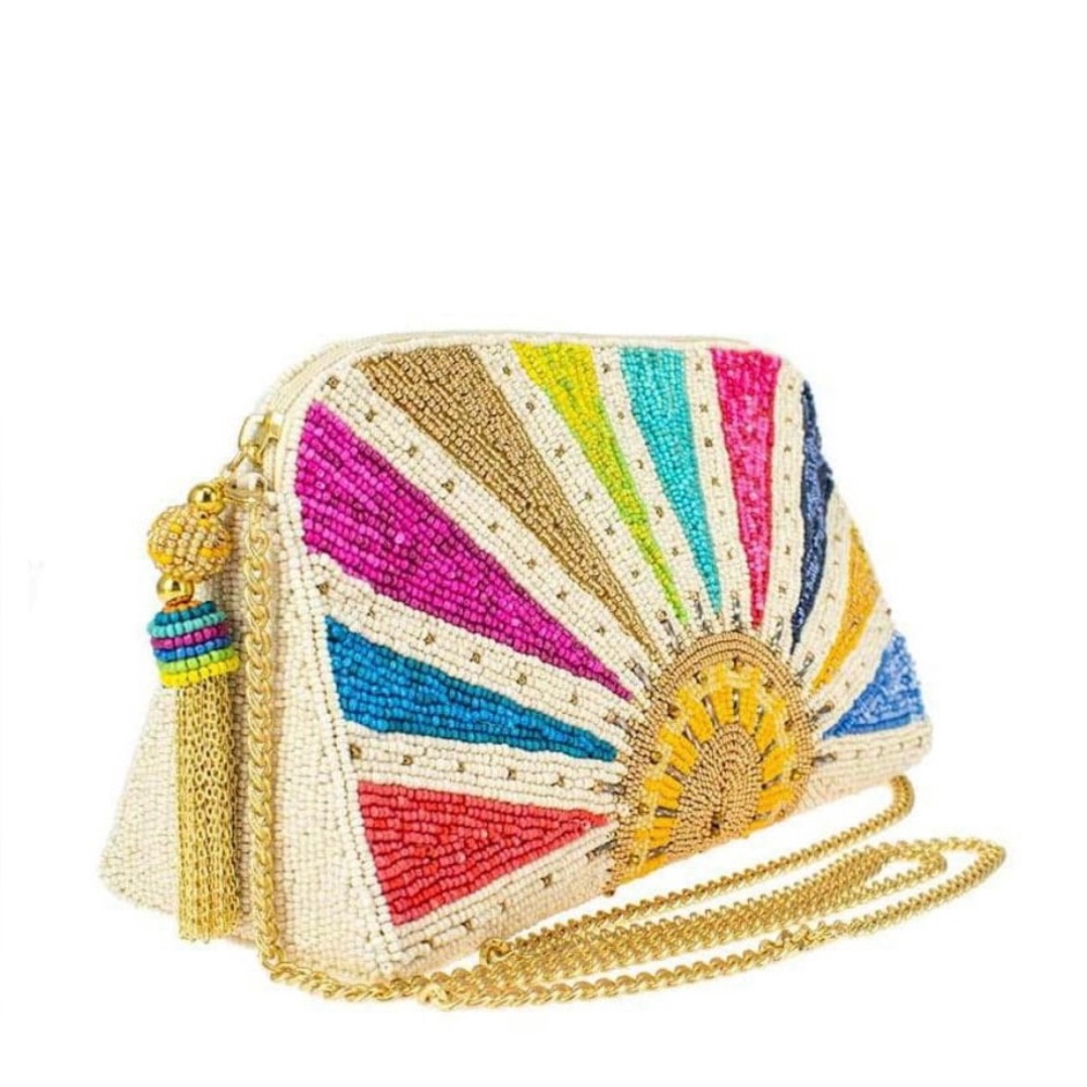 Mary Frances Multicolor Beaded Clutch